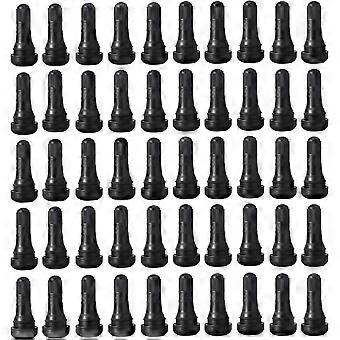 50 Pieces Tire Valve, Car Tire Tubeless Valve Cap TR413, Tubeless Valves for Car Tires, TR413 Snap-On Car Rubber Valves, Black