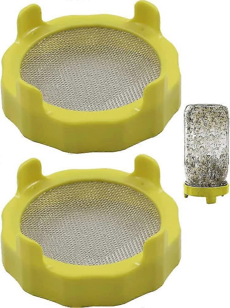 Sprouting Lids 2pcs Mason Jar Sprouting Lids Plastic Sprouting Lid With Stainless Steel Screen