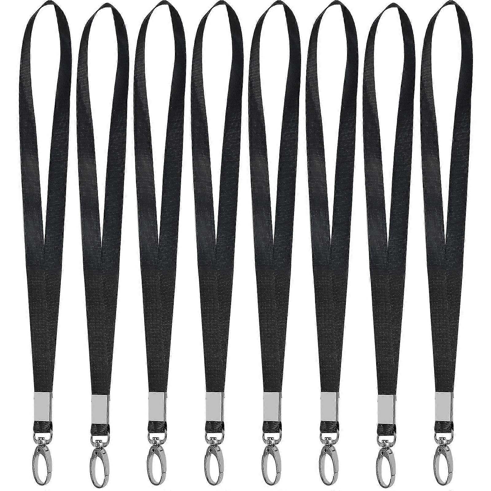 15pack snore til id-badges sort nøglesnor med clips halsrem