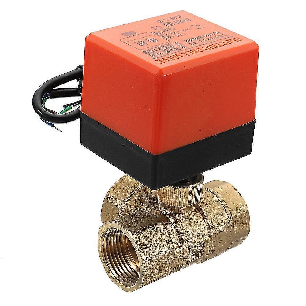 Motorized brass three way ball valve