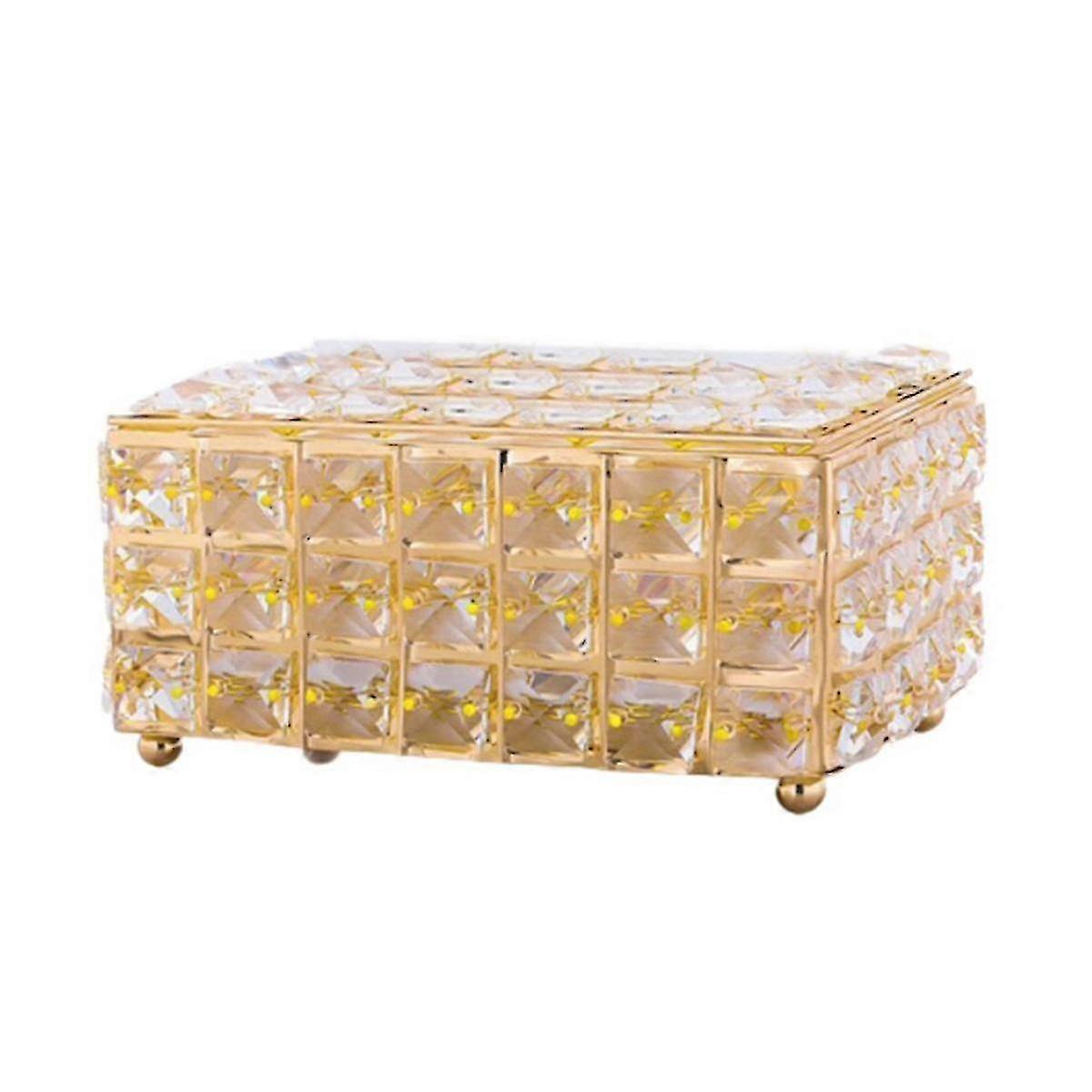 クリスタルティッシュボックス北欧シンプルファッショナブルテーブルナプキン収納ボックスバーダイヤモンドホルダーリビングルーム装飾ギフトB
