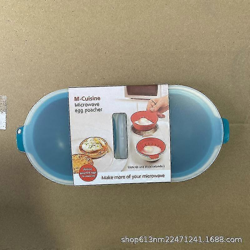 2pcs Microwave Eggs Poacher Food Grade Double Cup Egg Boiler Poached Egg Gadget Non-stick Fast Egg Steamer