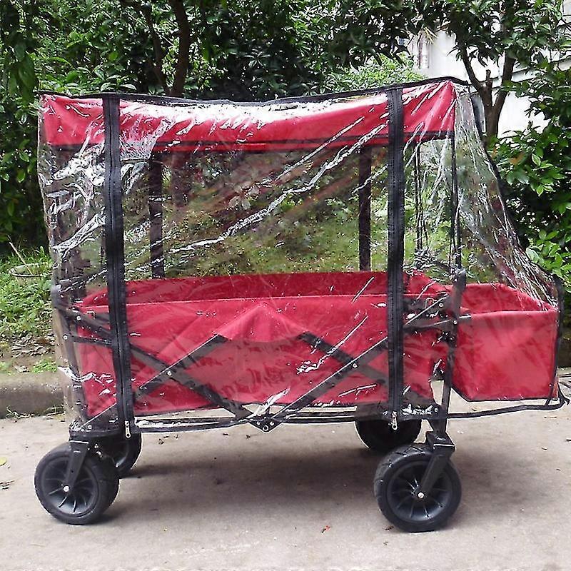 Taitettava kannettava ostoskärry lapsille - sopii matkailuautoiluun, rannalle ja puutarhaan - läpinäkyvä - 1kpl