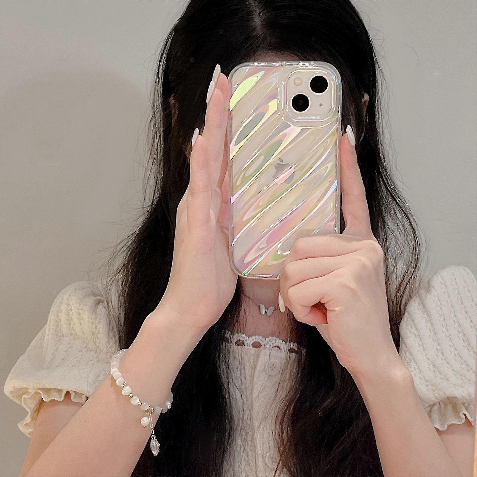 for iPhone 15 Pro Max/15 Ultra Case Luxury 3D Water Ripple Shape Pattern Camera Lens Protection Shockproof Soft TPU Case
