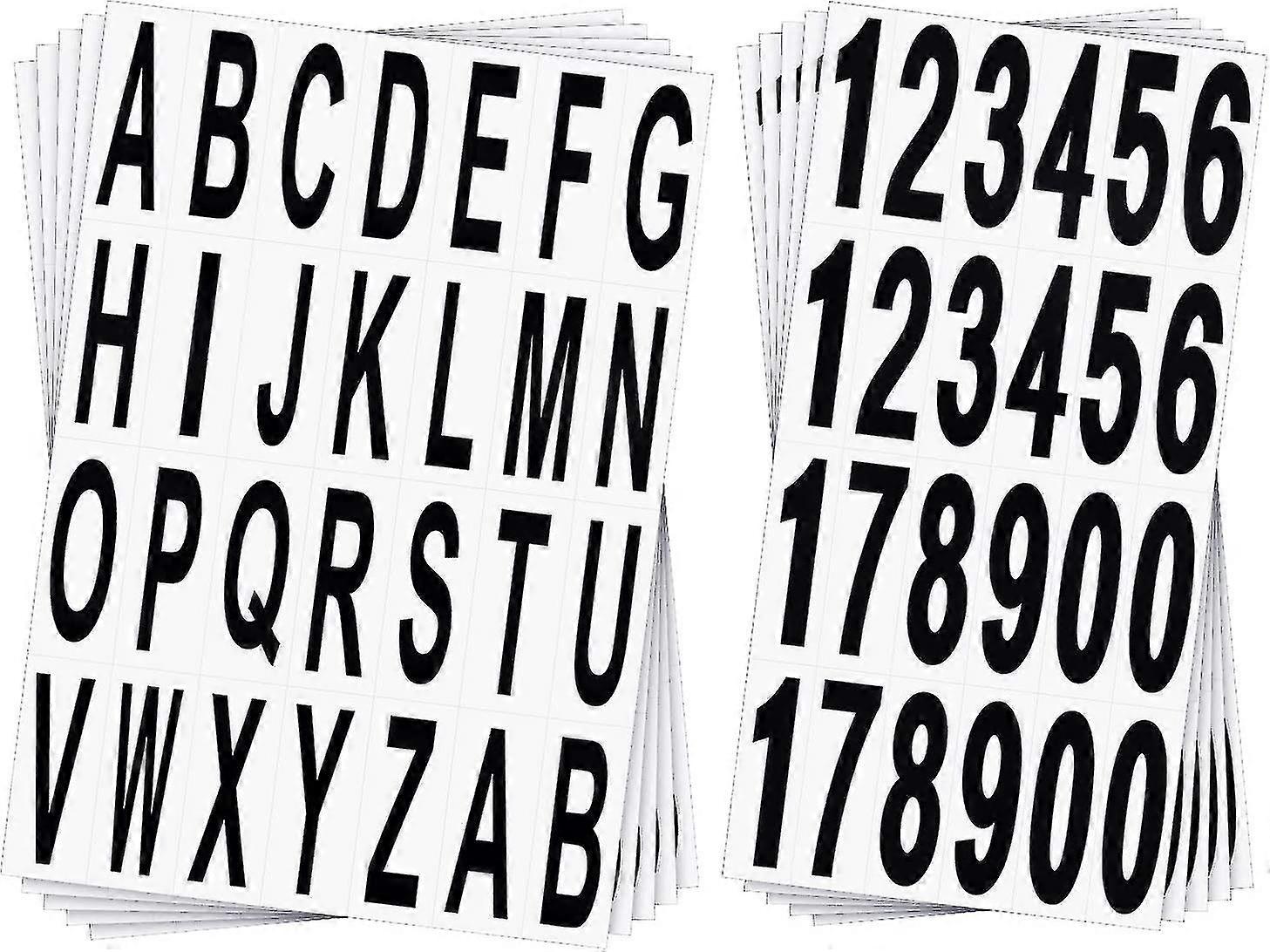 10 Sheets Number Stickers Mailbox Letters Black Vinyl Alphabet Number Stickers