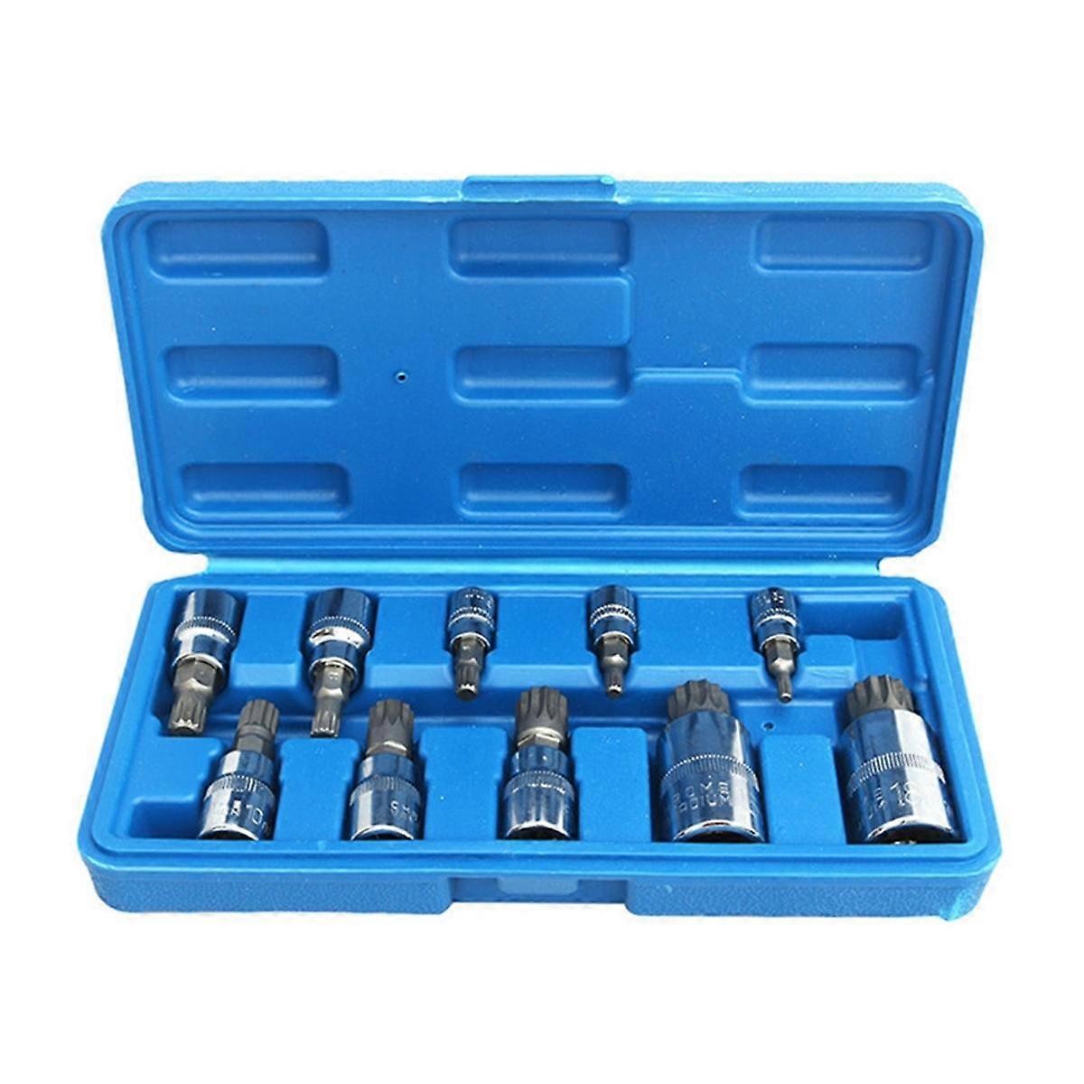Twelve-angle sleeve Professional tripartite spline drill bit Replaceable wrench drill sleeve Tamper