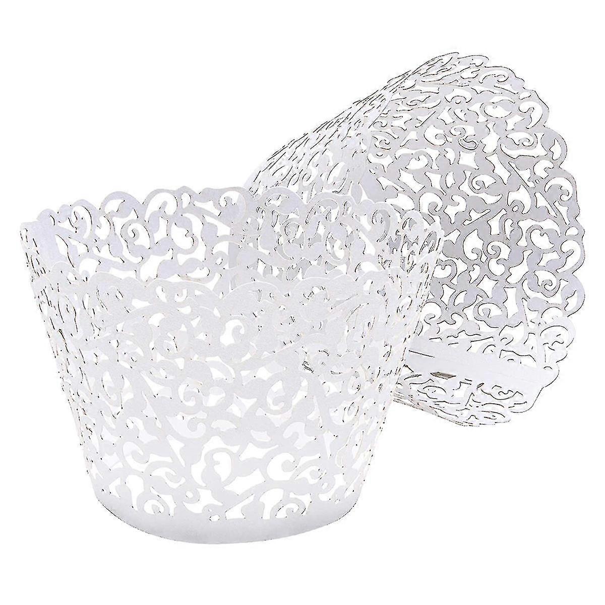 50 Pieces White Cupcake Wrapper Cupcake Paper For Party Decorations