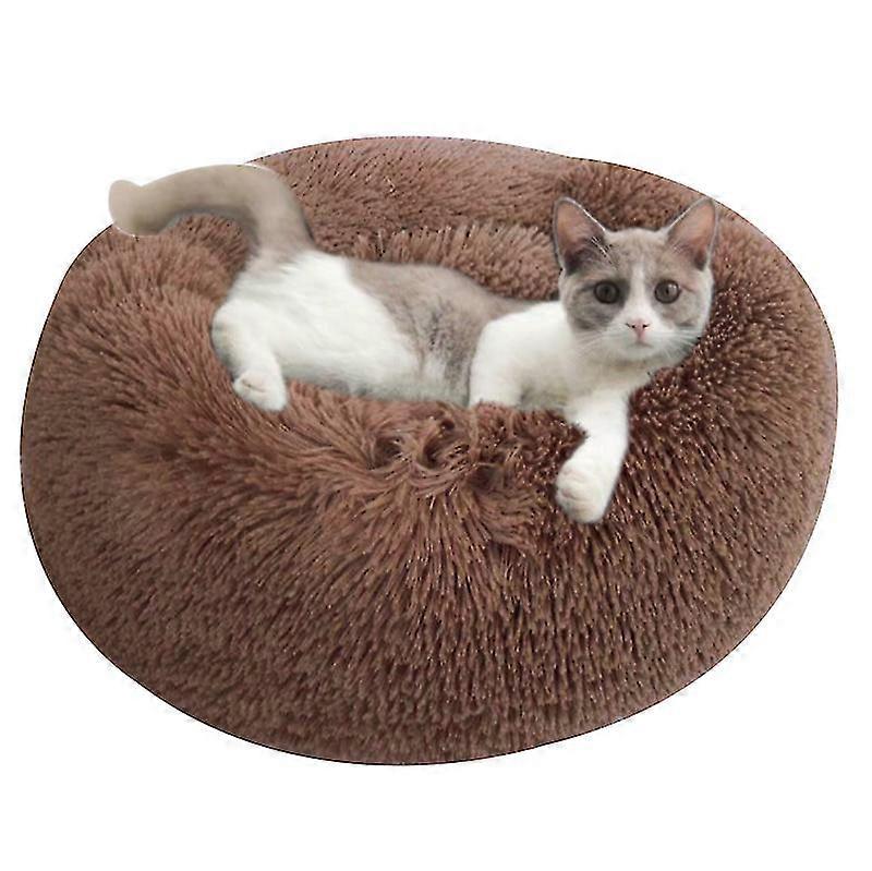 Washable Calming Comfy Donut Style Plush Pet Cat Or Dog Bed