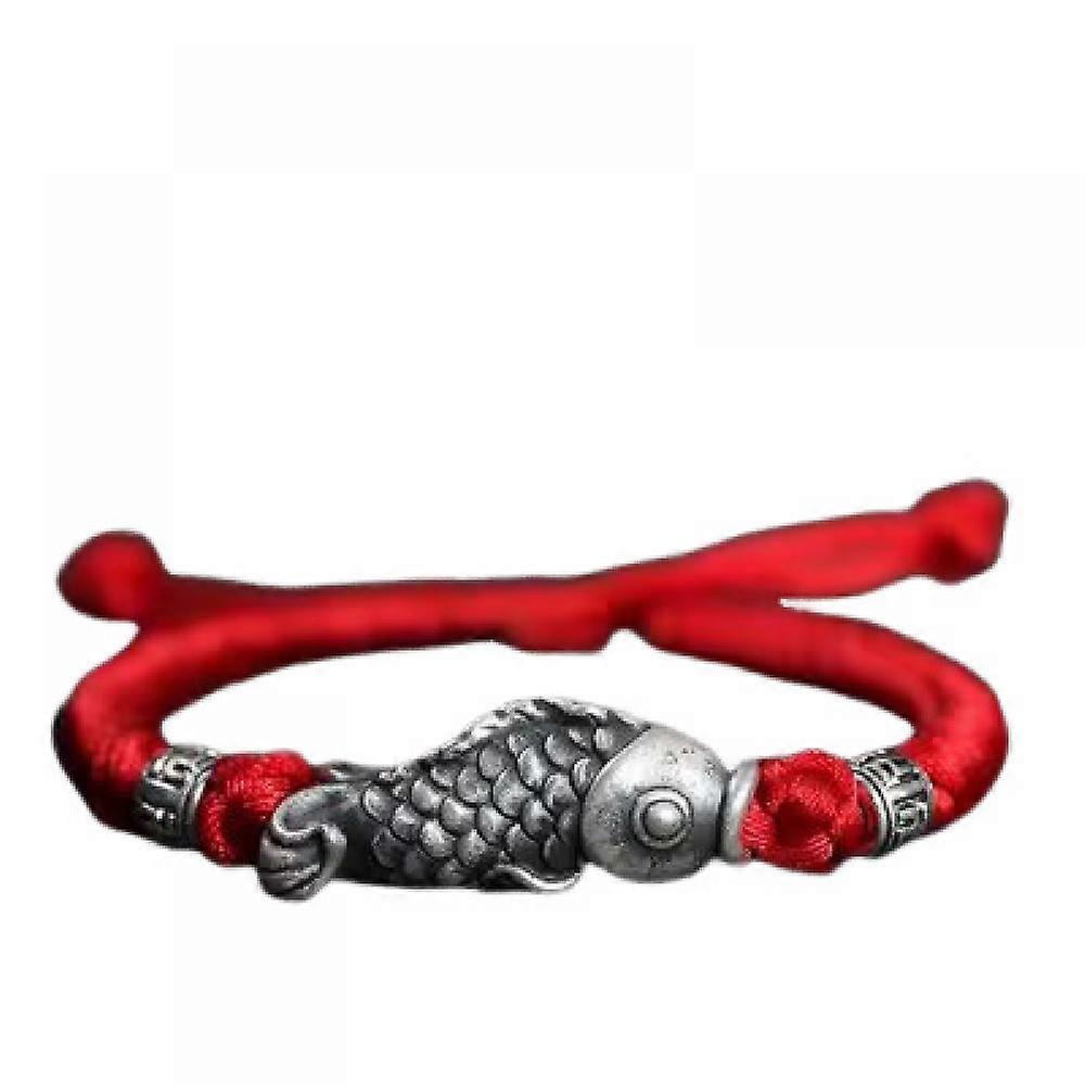 Couple's braided bracelet, carp, adjustable, black cord