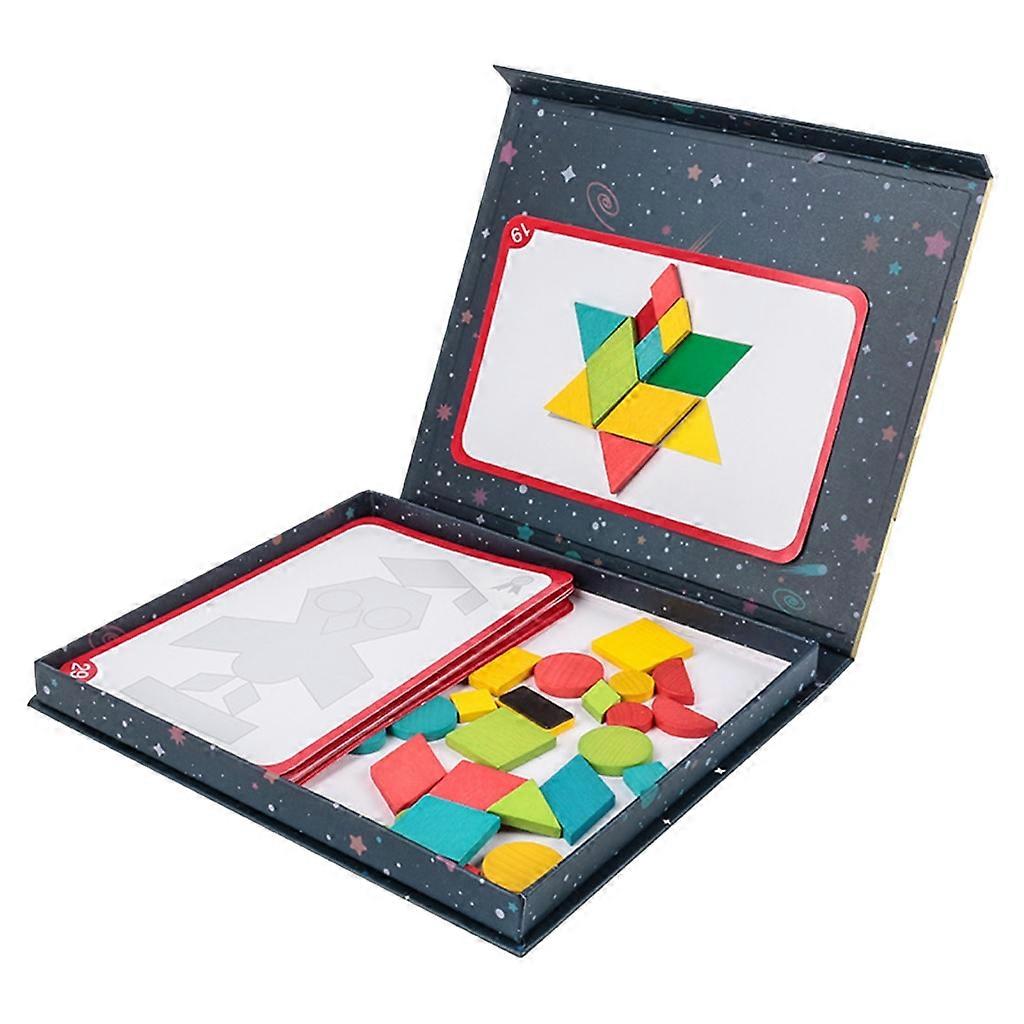 Wooden Tangram Develop Kid Shape /Color Cognition Magnetic Educational Toy