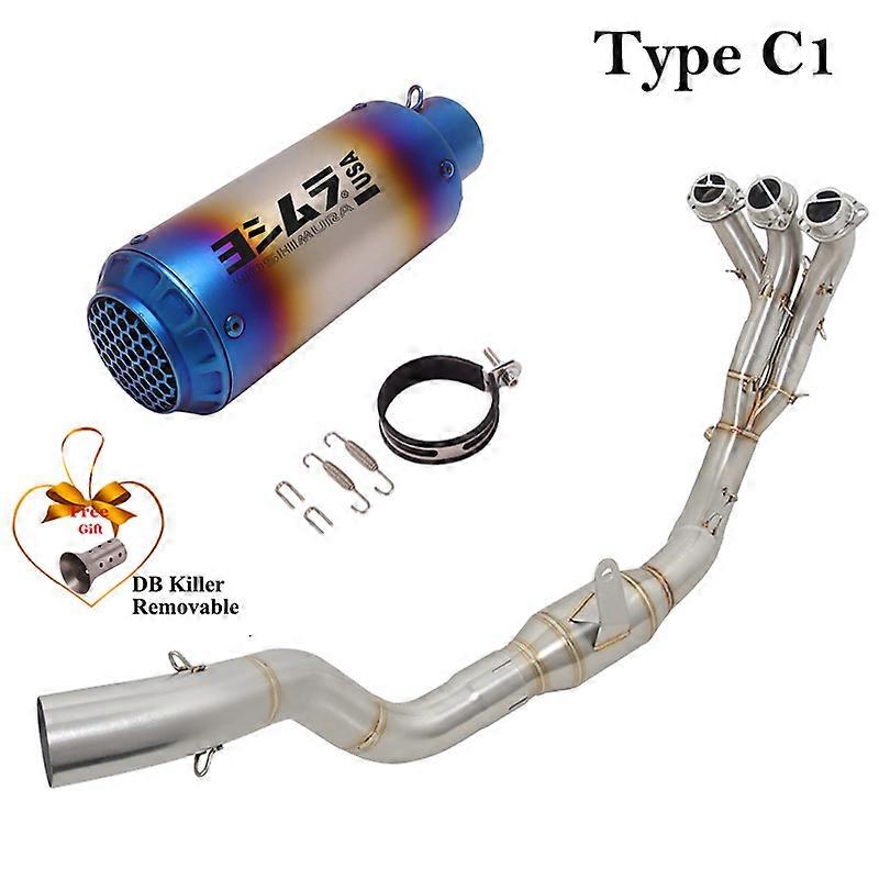 نظام الهروب الكامل للدراجات النارية، كاتم صوت الأنبوب الأمامي المعدل، DB Killer، لـ Yamaha Tracer9 Tracer 9 GT 2021 2022