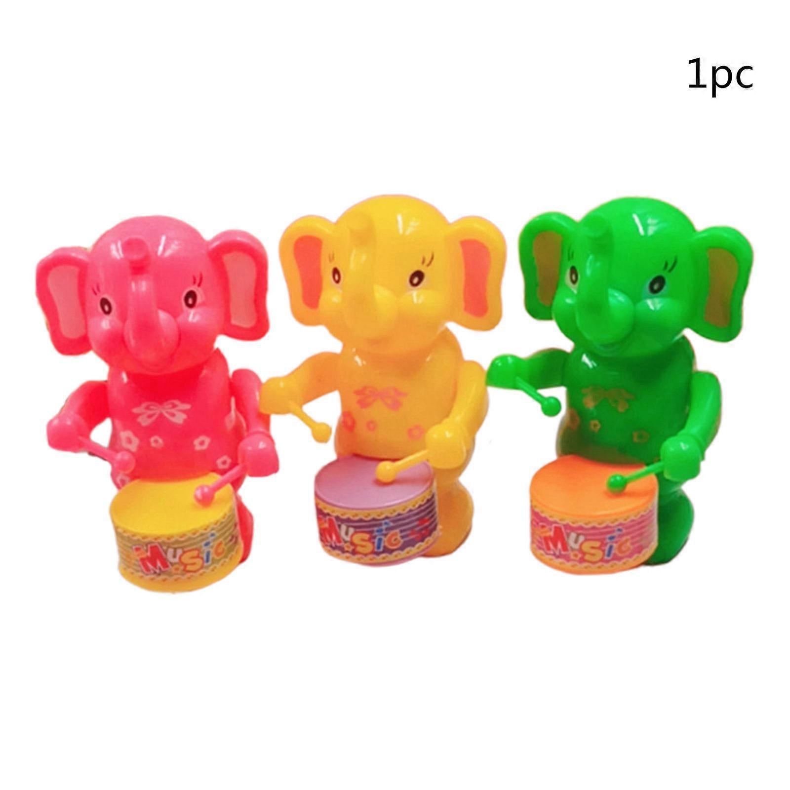 Cartoon Spring Toy with Drum Beating Windup Powered Kindergarten Funny Gift