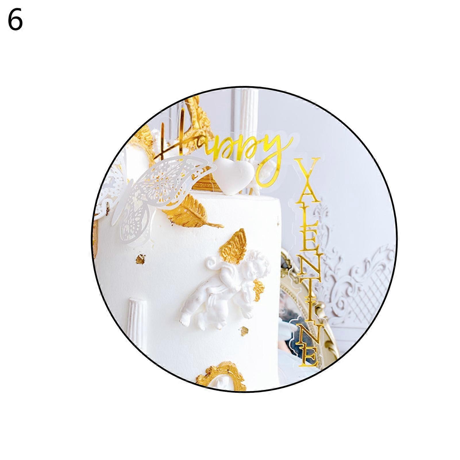 Qinhai Cake Topper Right-angle Design Non-stick Smooth Surface Beautiful Acrylic Birthday Cake Topper Party Decor