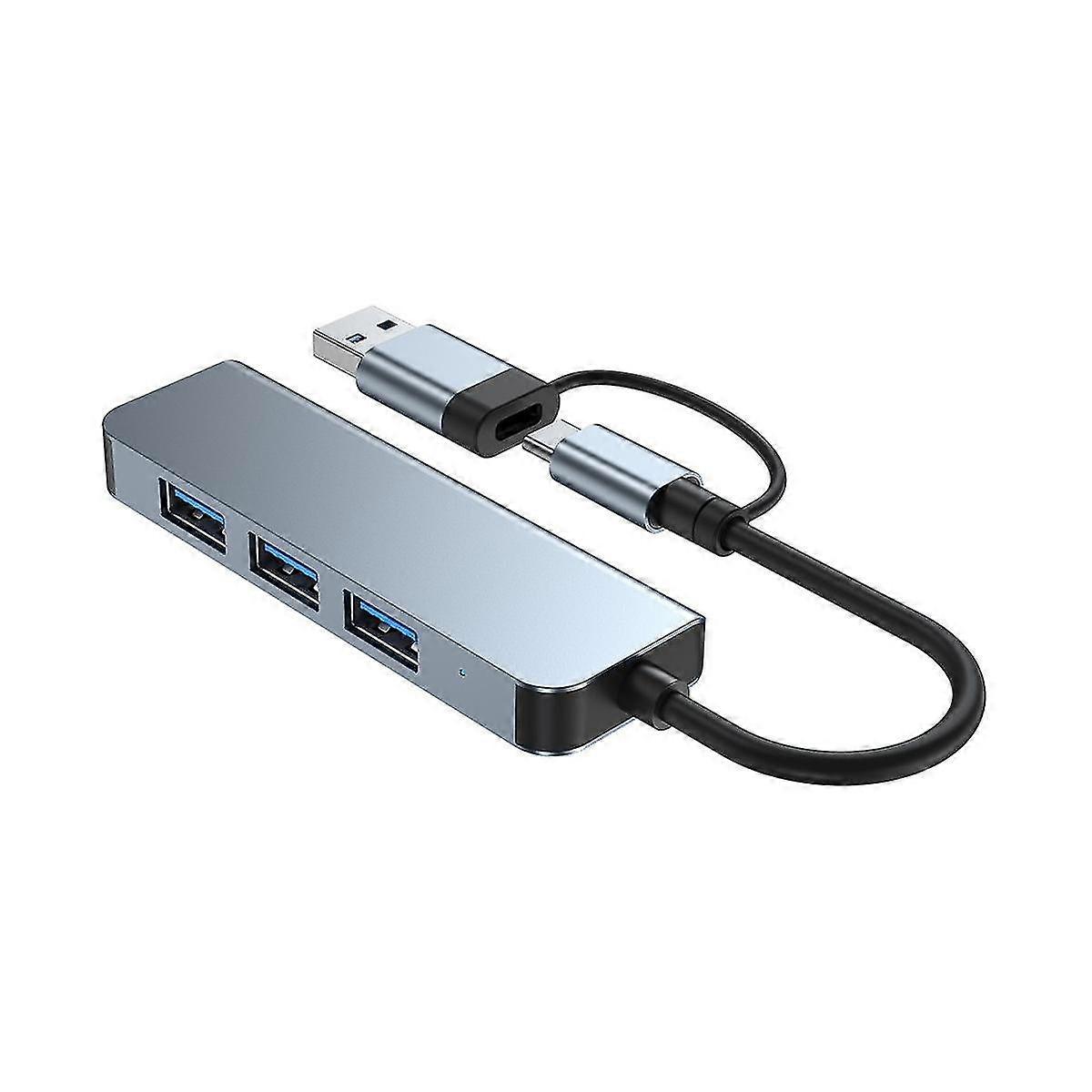 4 Ports Usb 3.0 Hub Type-c Adapter Usb 2.0 High Speed Transmission Multi-port Usb Splitter Expander