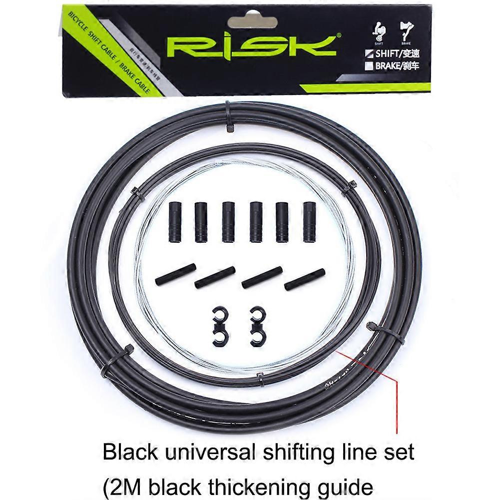 Bicycle Shift and Brake Cable Set, Universal Bike Cable Kit, Black