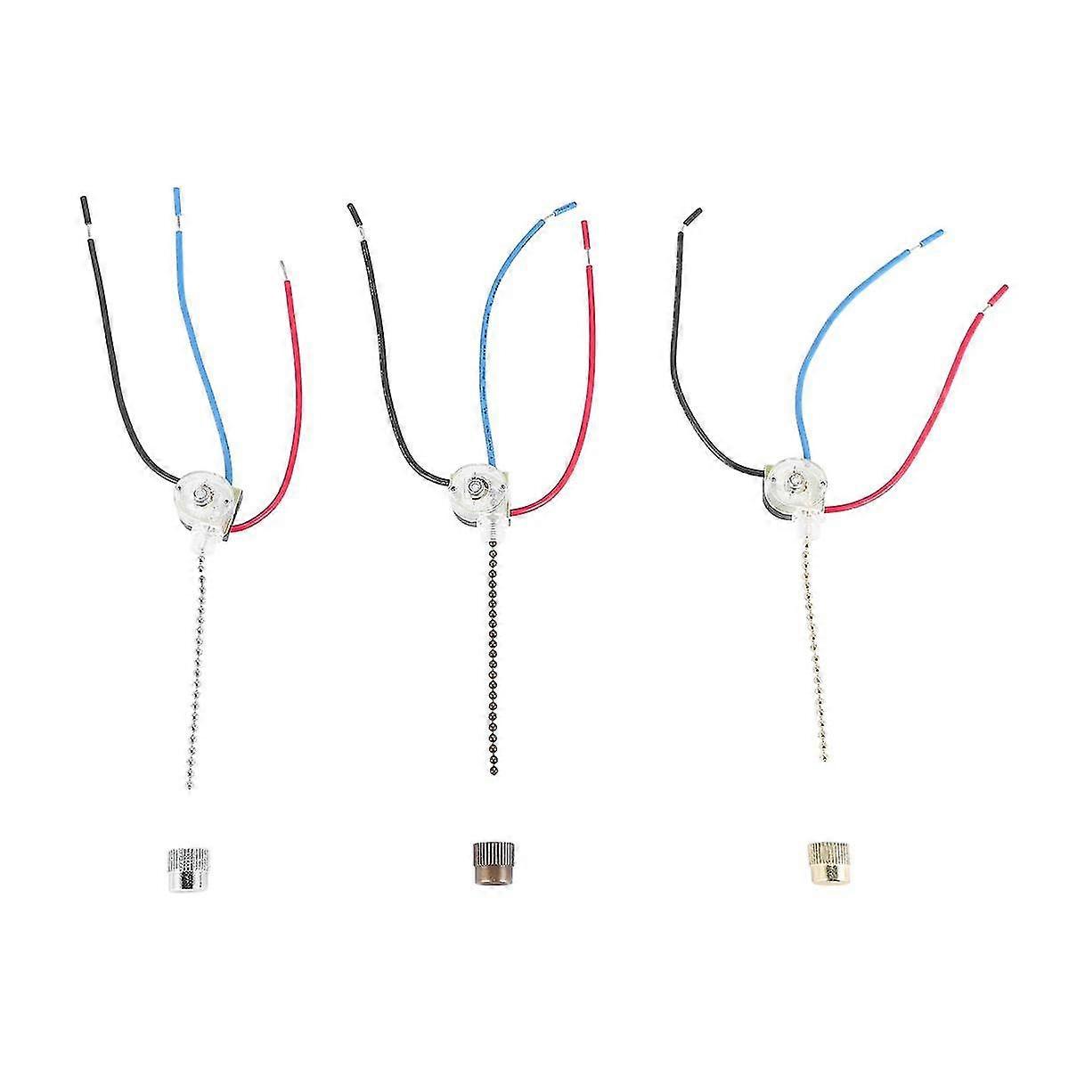3pack Ceiling Fan Light Switch Ze-110 Fan Switch 3 Way Speed Fan Switch Ceiling Pull Chain Switch Replacement