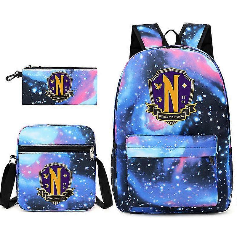 Nová středa Addams Školní taška Studenti Školní batoh Tištěné Bookbag Bagpack Primární tašky pro dospívající dívky Chlapci