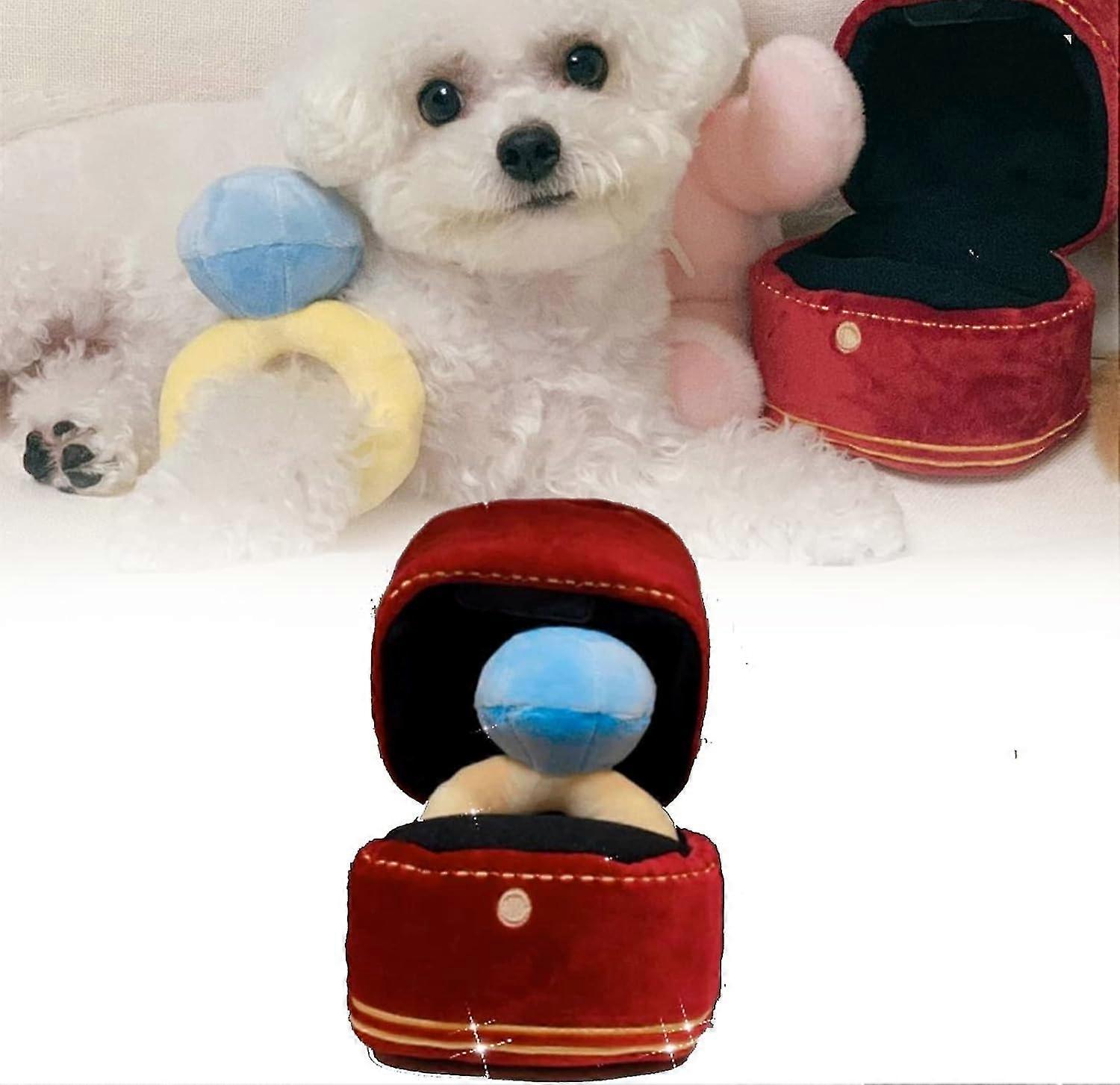 Squeak Plush Dog Toy, Interested Diamond Ring Case, Stuffed Pet Chew Soft Pet Supplies Dog Toy For Dog Wedding