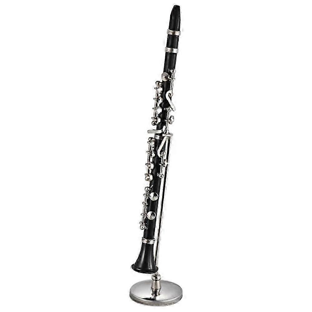 Miniature Clarinet with Stand and Case Mini Musical Instrument Mini Clarinet Miniature Model Christmas Ornament