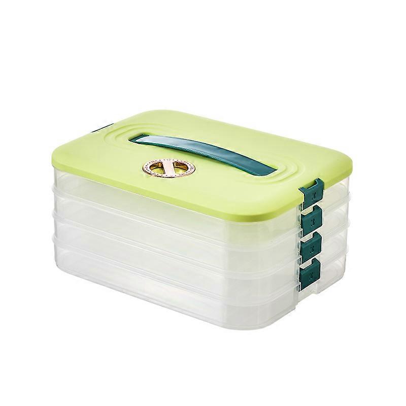 Large Capacity dumpling box portable storage box with timing multi-layer combination storage box kitchen refrigerator wonton box