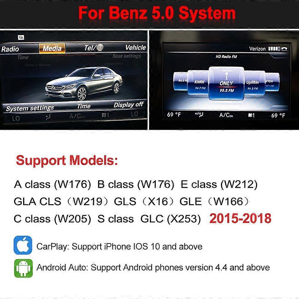 2022 Wireless Apple Carplay Module Android Auto Interface Retrofit For Mercedes Benz NTG5 Carplay W176 W166 W212 W246 C117 X205