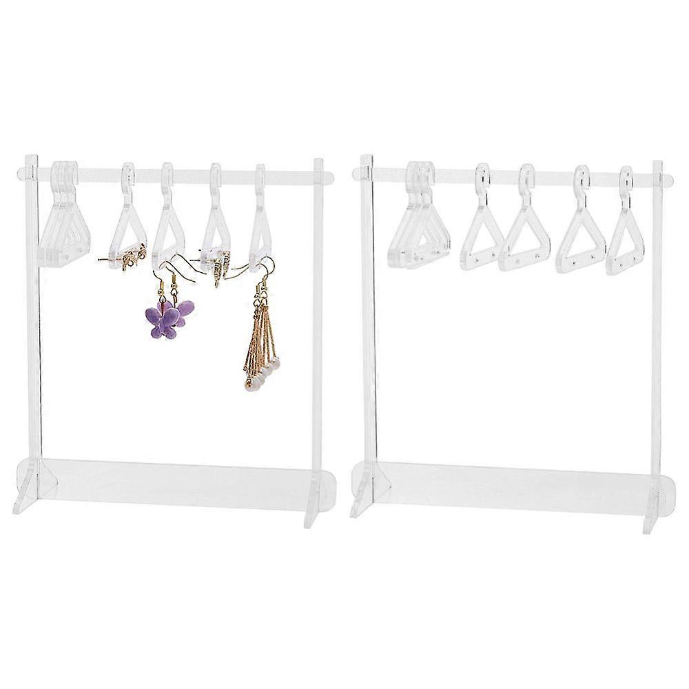 Transparent Acrylic Earring Display Stands Holds Up to 8 Pairs Coat Hanger Shape Dangle Earring Organizer Holder Tabletop Decoration Clear Finish Prod