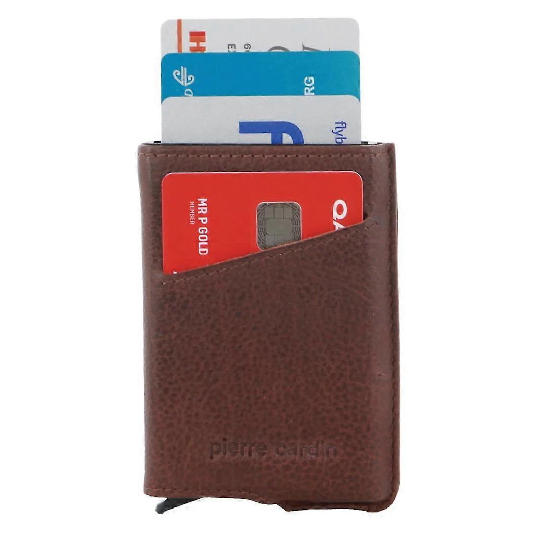Pierre Cardin Leather Smart Slide Card Holder Tab Wallet RFID