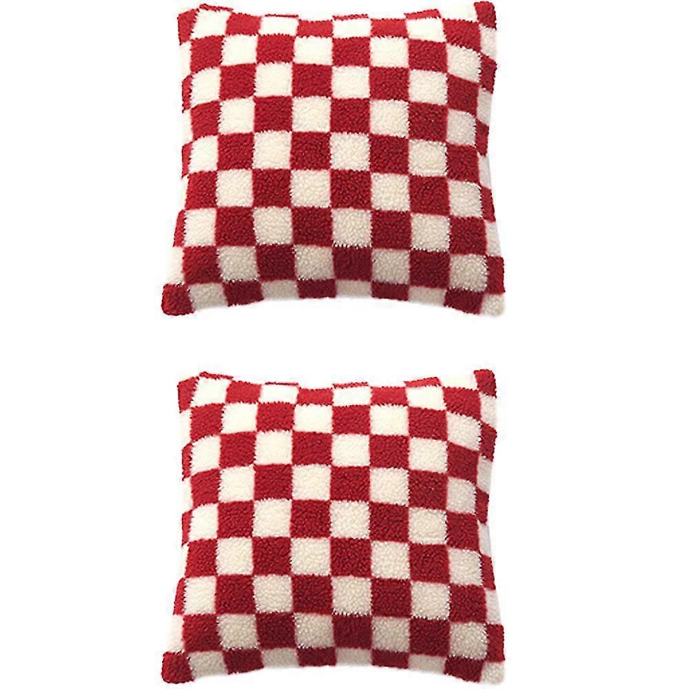 Pack Of 2 Christmas Plaid Throw Pillow Covers Cushion Cover Decor For Sofa Couch Car Bedroom Xmas Decor