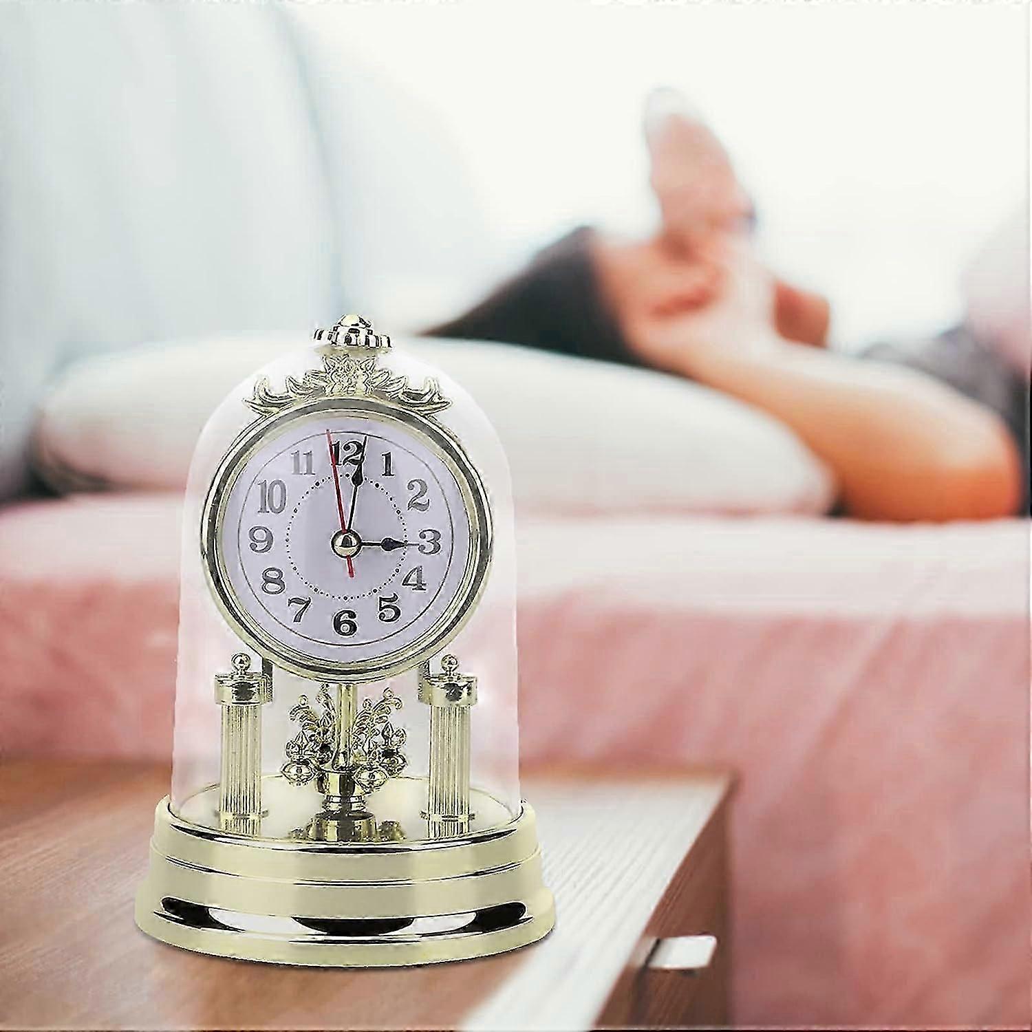 Mantel Clocks,non-ticking Table Clock, Retro Clock,oval Rotating Clock ...