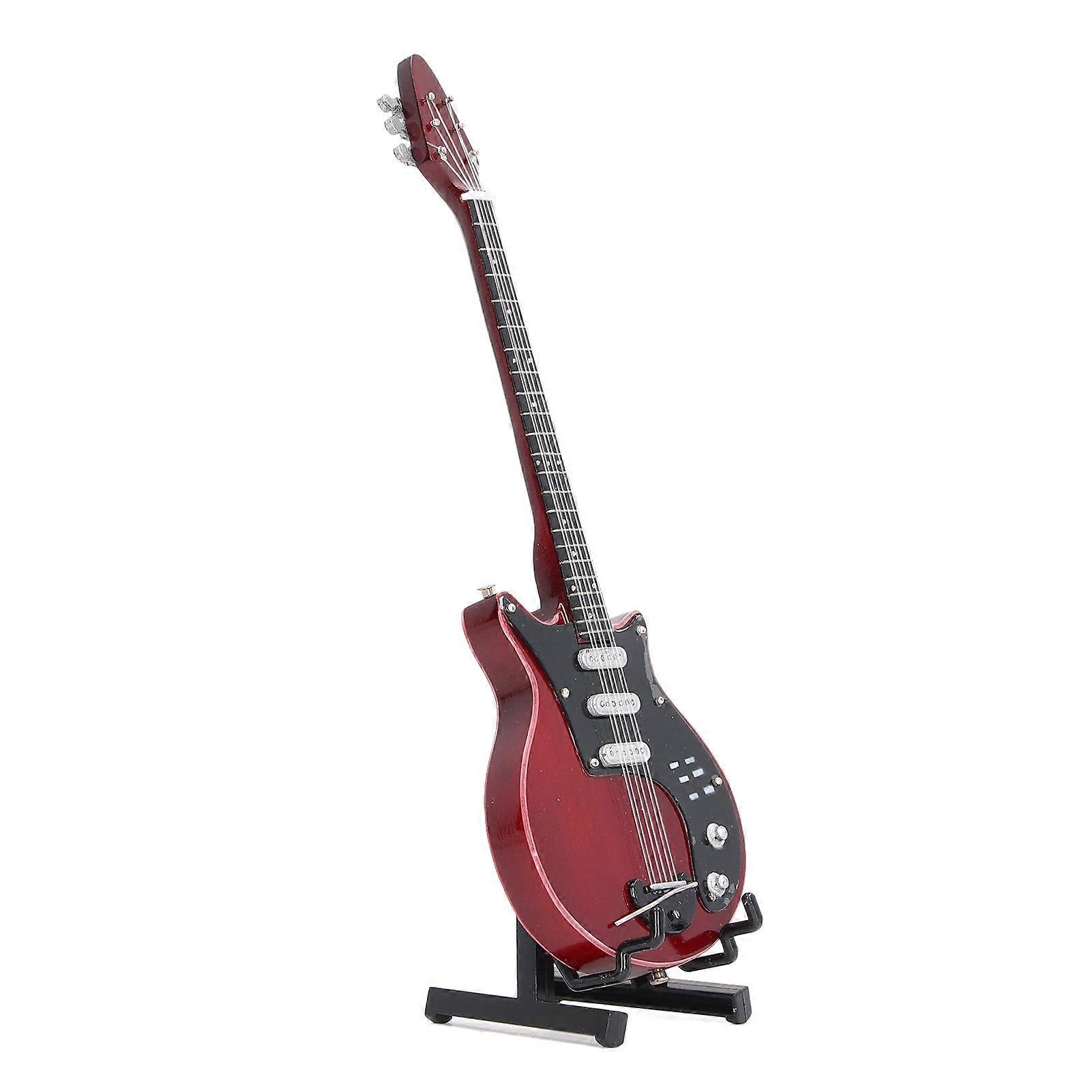 1:6 Miniatyr Elgitarr Basswood Miniatyr Gitarr Modell Utsökt Mini Instrument Prydnad