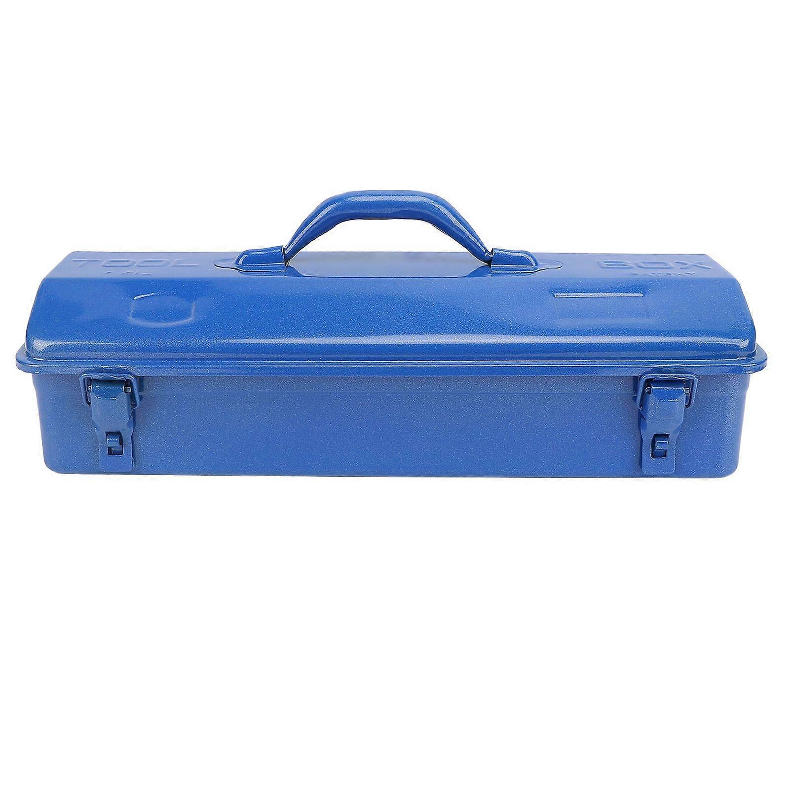 Blue Toolbox Metal Structure High Load Bearing Portable Tool Storage Organizer for Workshop Garage Car Job Site 410 Toolbox MK128