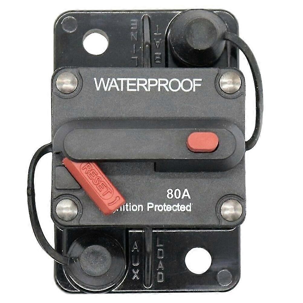12v~36v Circuit Breaker Fuse Inverter For Auto Truck Rv Marine Trailer Manual Restoration Waterproof Power Circuit Breaker (80a)
