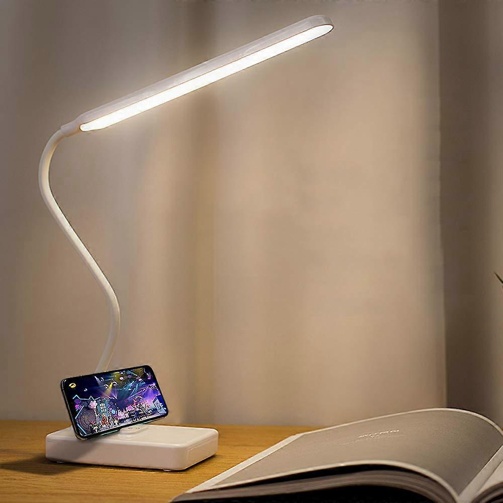 Rechargeable Touch Table Lamp 3 LED Modes Dimmable 17.7" Small Desk Light for Bedroom Bedside Nightstand