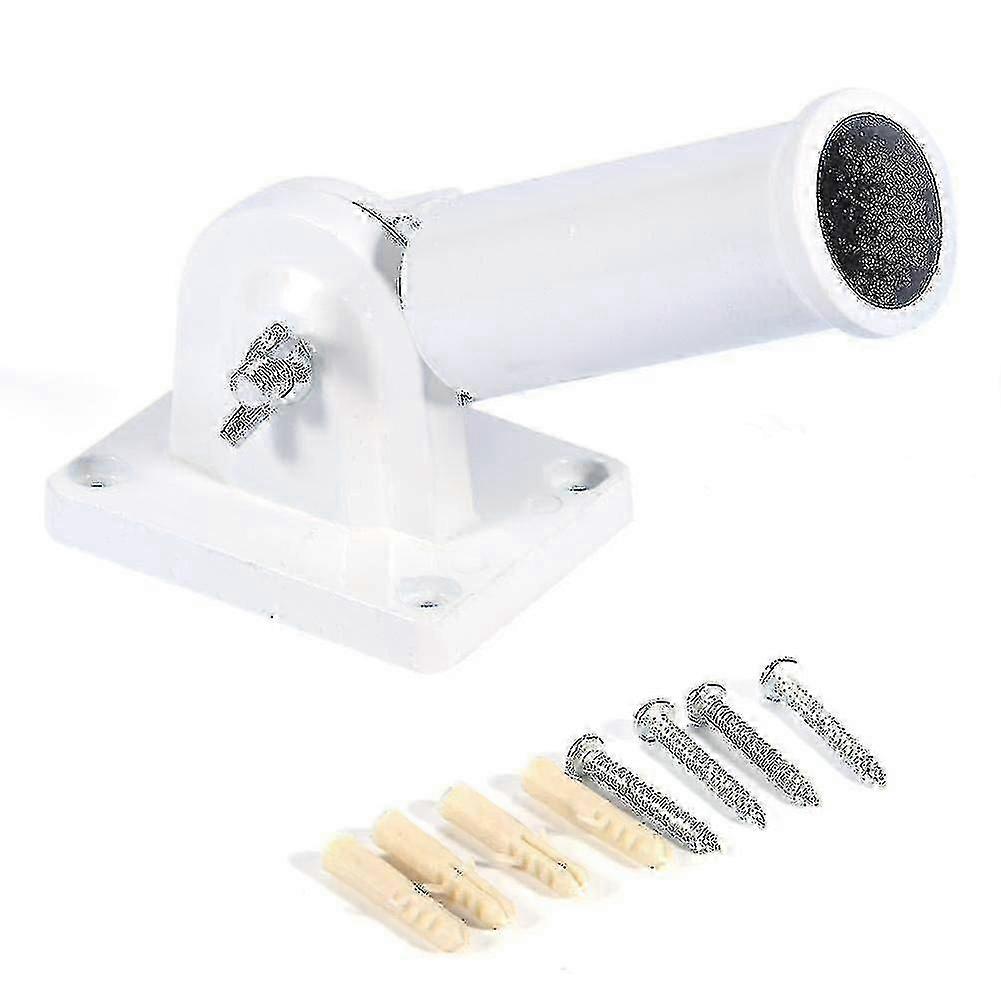 Adjustable White Metal Wall Mount Flag Pole Holder for A