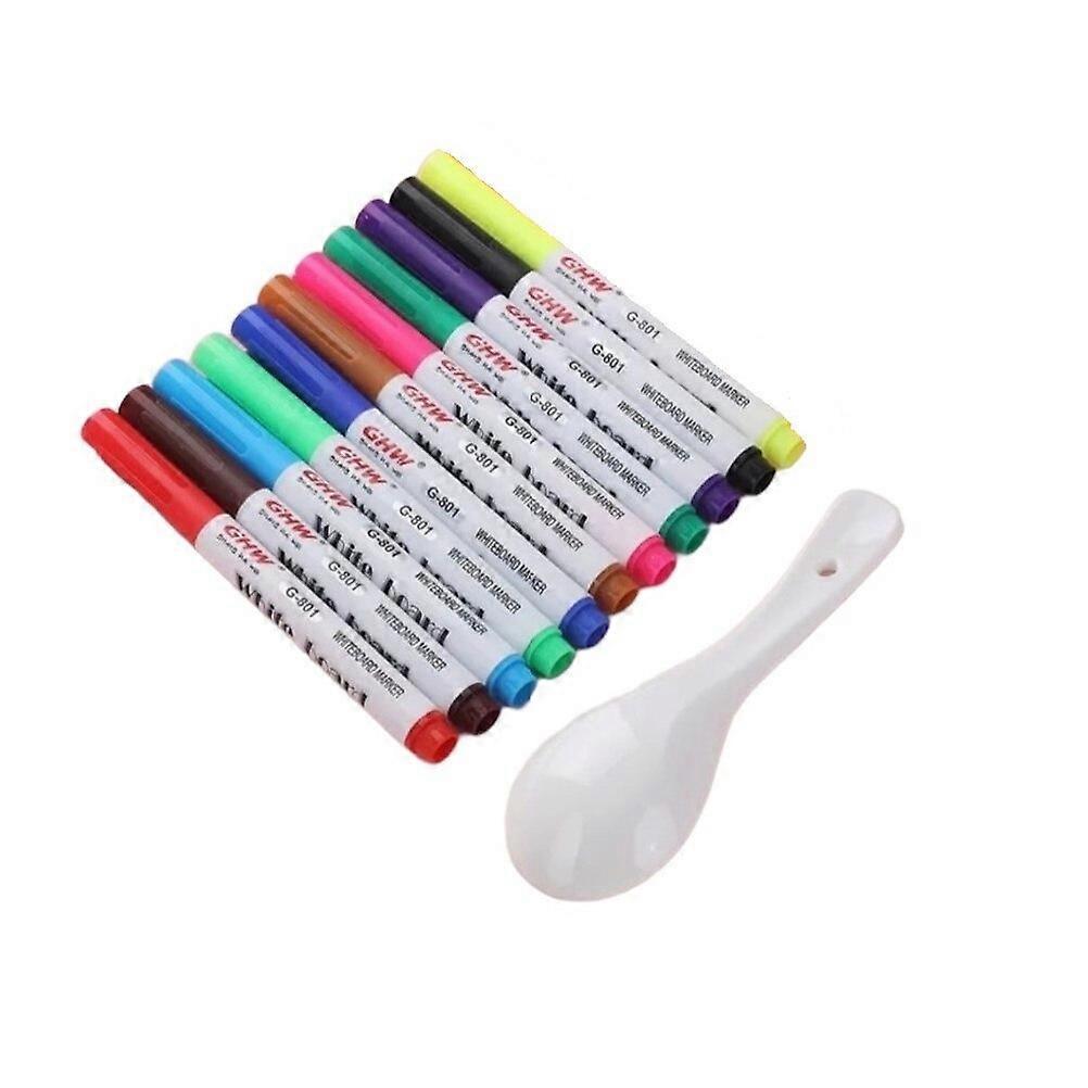 Set of 12 magic markers for water painting and ceramic spoon