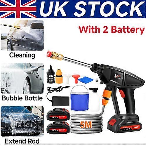 2 Batteria Cordless Auto Ad Alta Pressione Idropulitrice Jet Wash Cleaner Gun Portatile UK No.08720