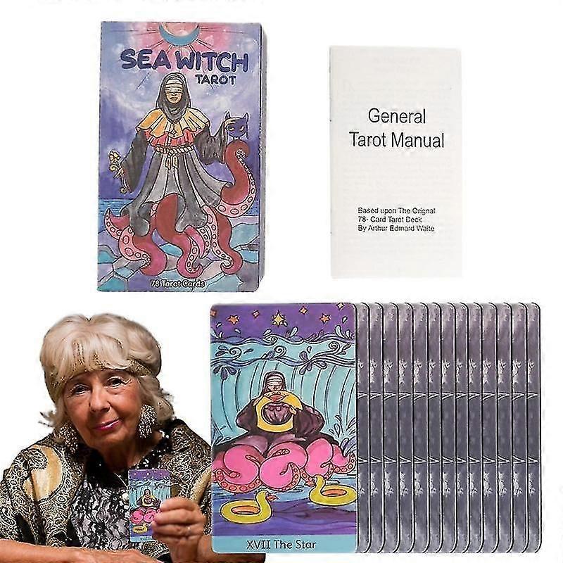 Full English Version Sea Witch Tarot Interactive Desktop Tarots Deck With Guided Fun Entertainment Playing Card Games 78pcs/box