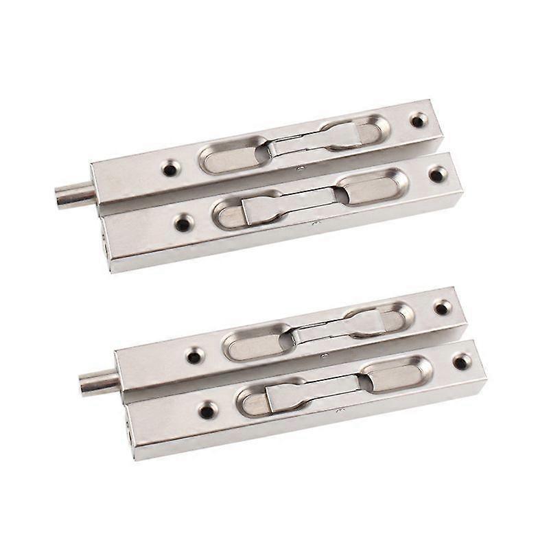 2 par Flush Dør Skyv Lås Rustfritt Stål