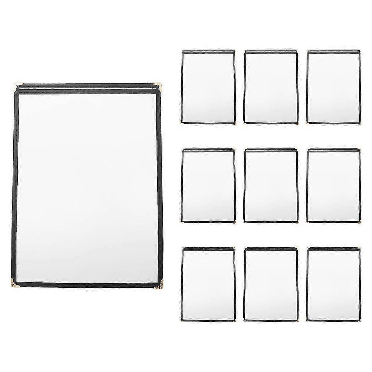 Paquet de 10 couvertures de menu - une seule page, 2 vues, convient au papier 8,5 x 11 pouces - Couvertures de menu de restaurant jn