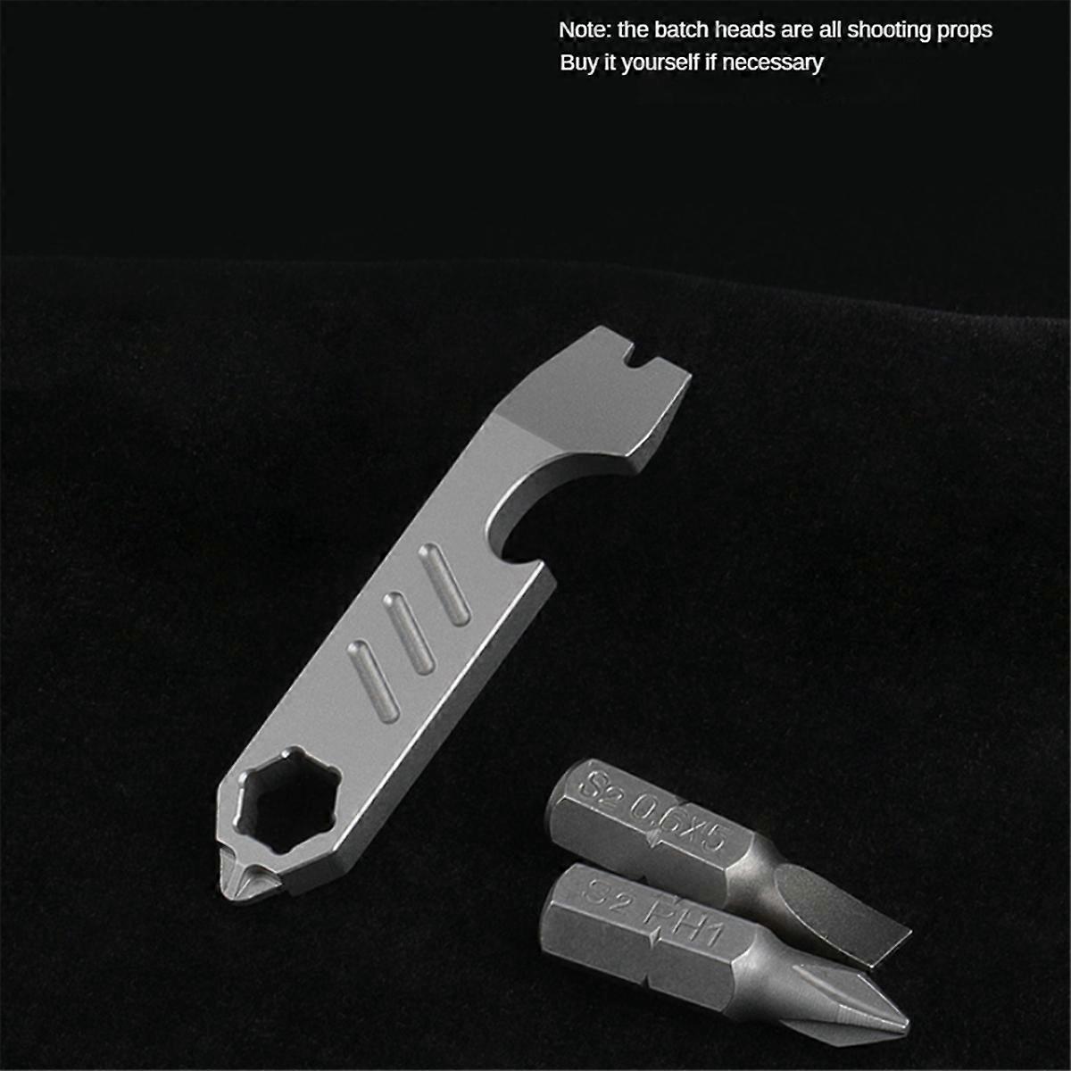 TC4 Titanium Alloy Crowbar Bottle Opener Graduated Scale Wrench Tools