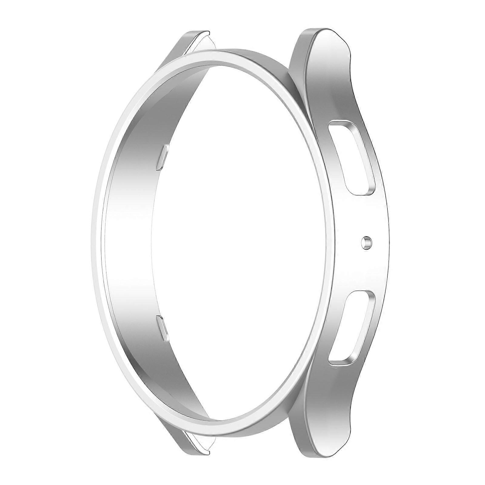 Saat Kılıfı 6 40mm / 44mm Smartwatch PC Kasası Darbeye Dayanıklı Kapak Her Yönüyle Koruyucu Tampon Kabukları Gümüş