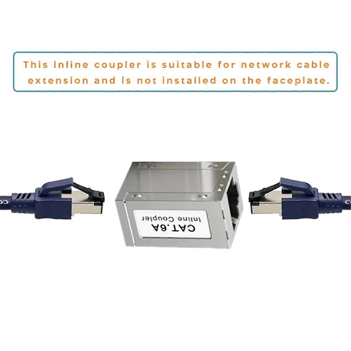 RJ45 Female to Female CAT6A Shielded Coupler Inline Ethernet Coupler