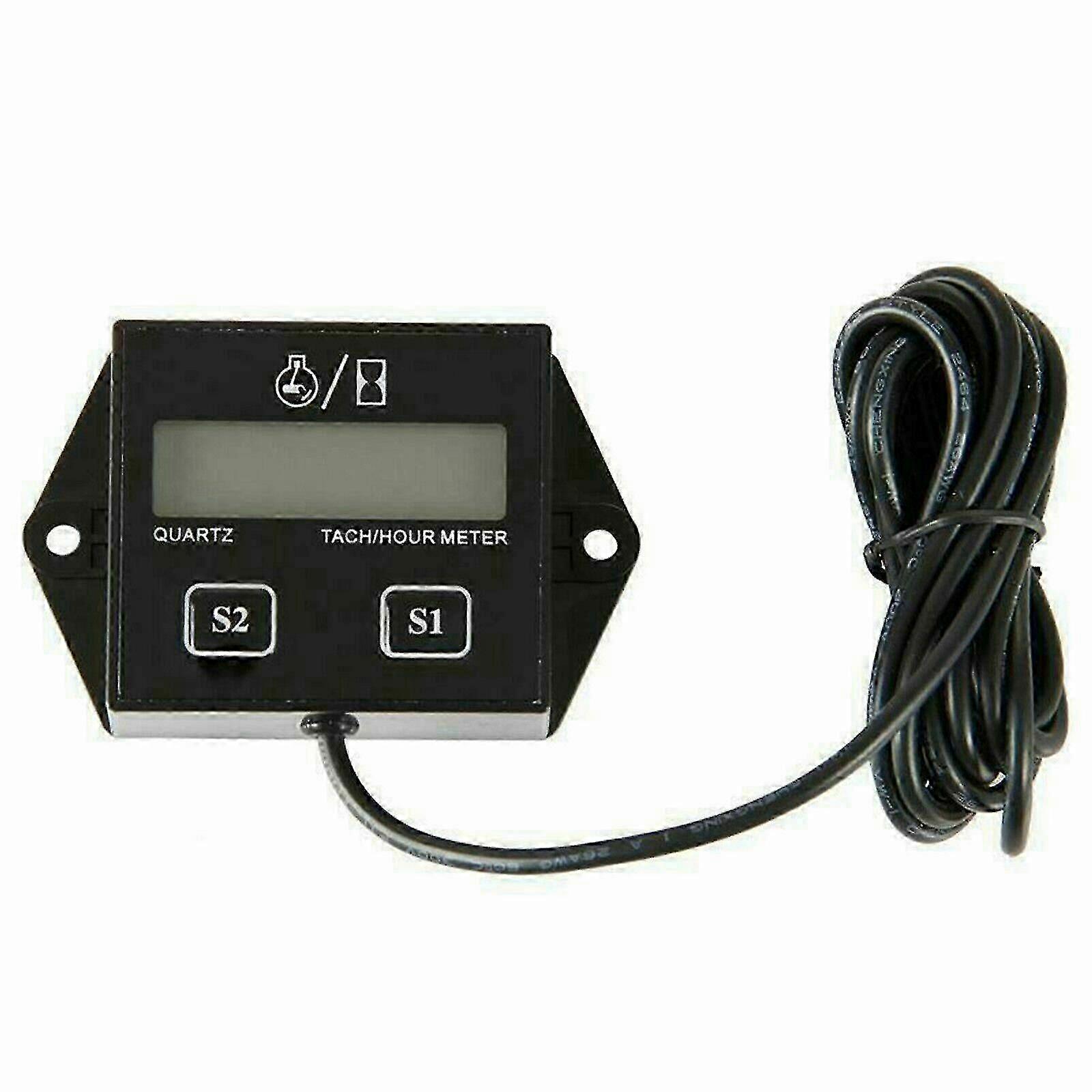 Tiny Tach Digital Hour Meter/Tachometer for Marine Spark Mower Engine Motor