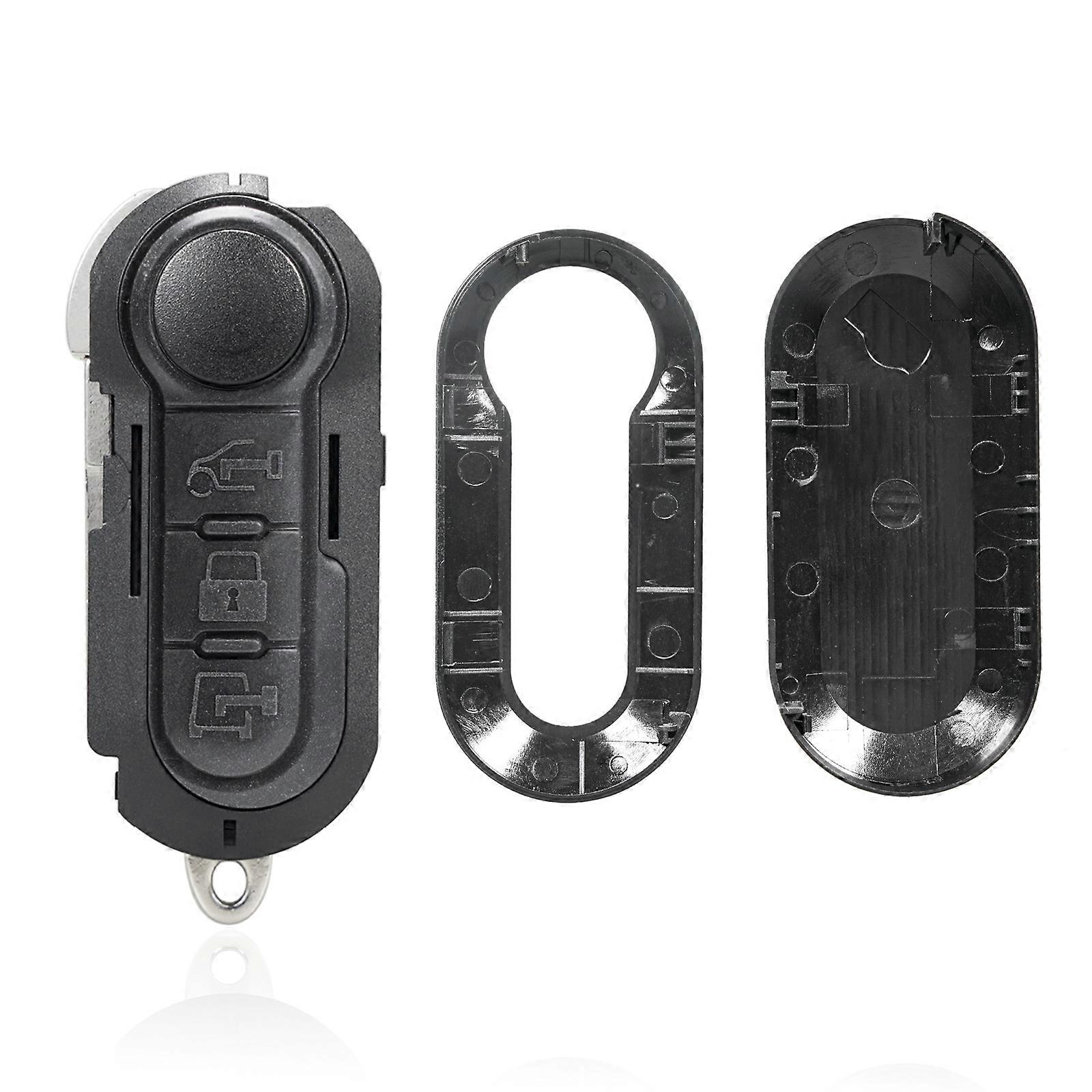 For Fiat 3 Button Folding Car Key Case Remote Control Shell SIP22, Style:Black Special Button