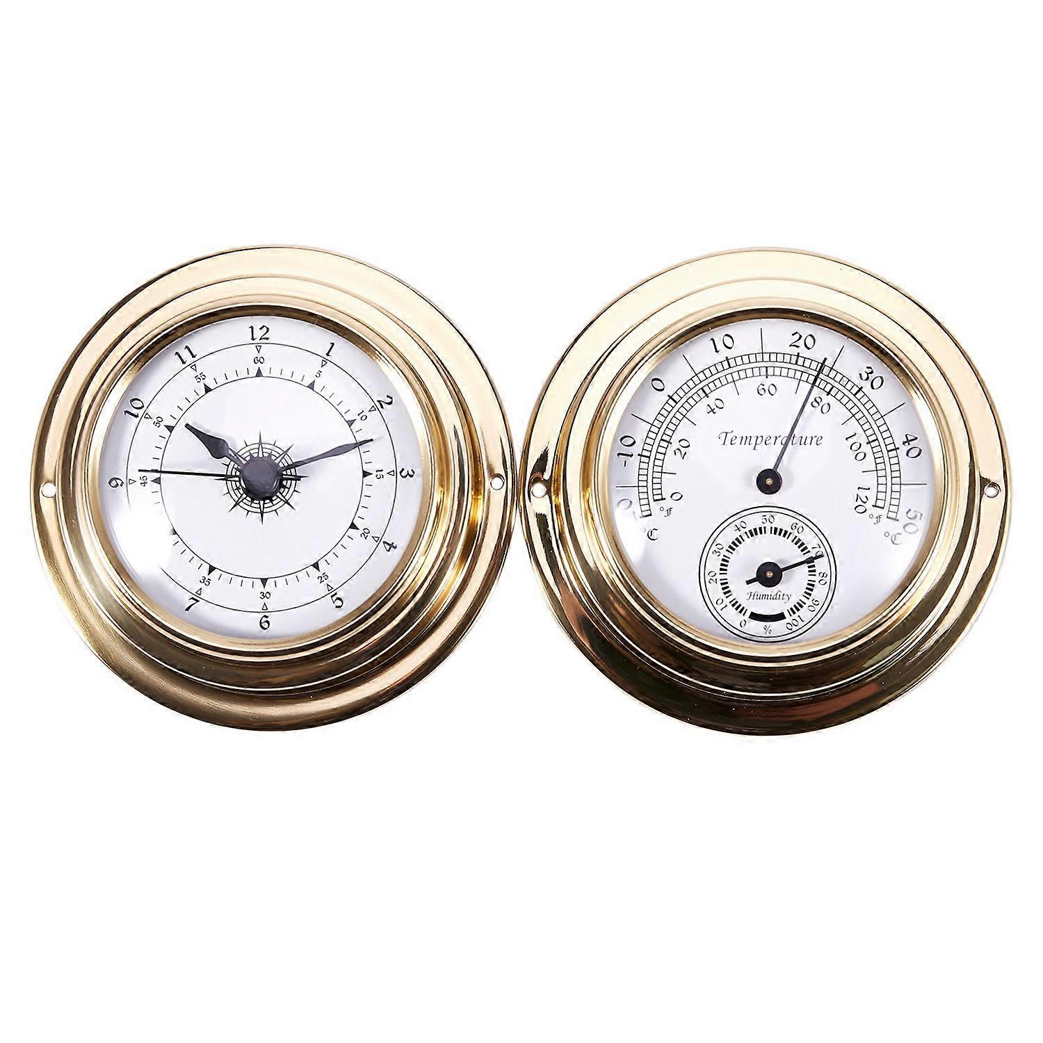Thermometer Hygrometer Barometer Watches Clock 2 Whole Set Weather Station Meter