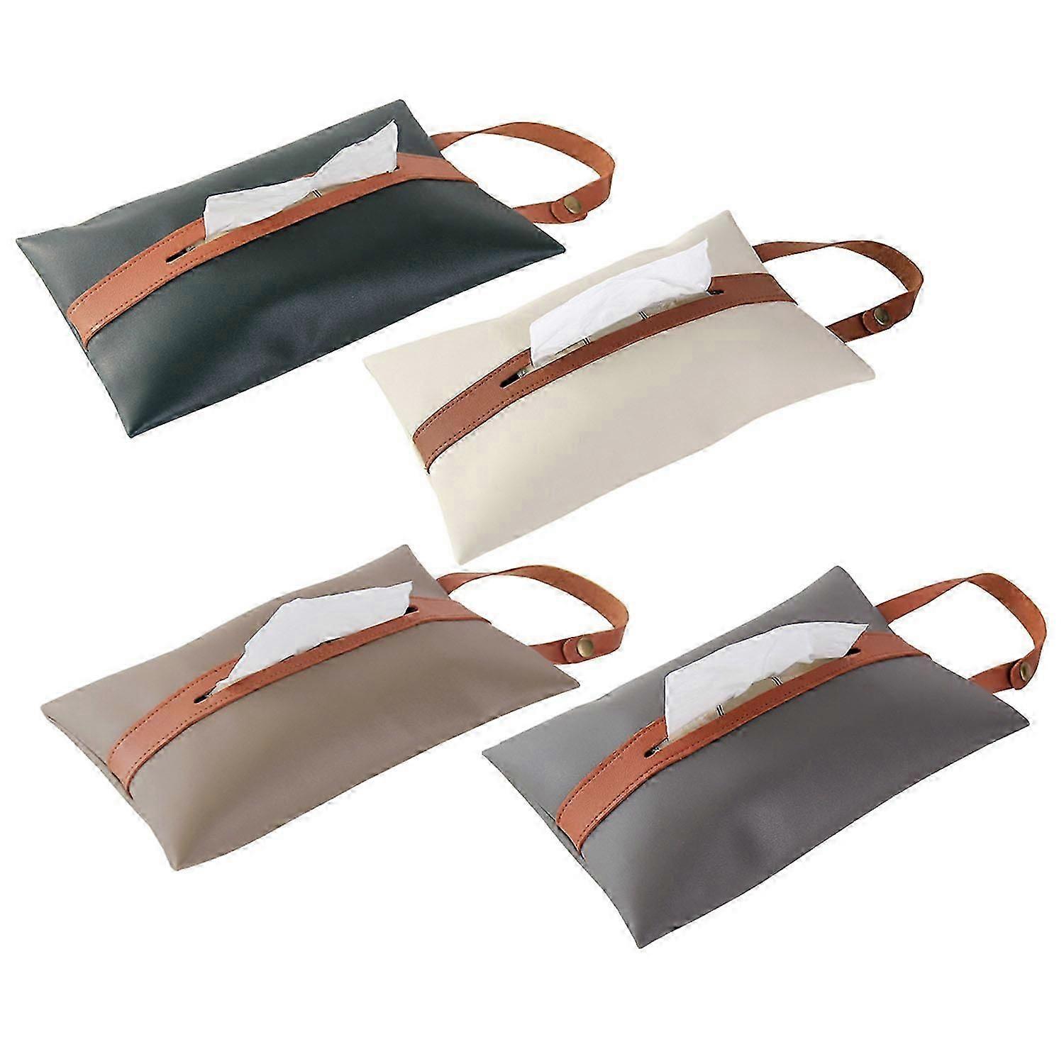 Hanging Armrest Box Leather Tissue Bag Hangable Paper Bag