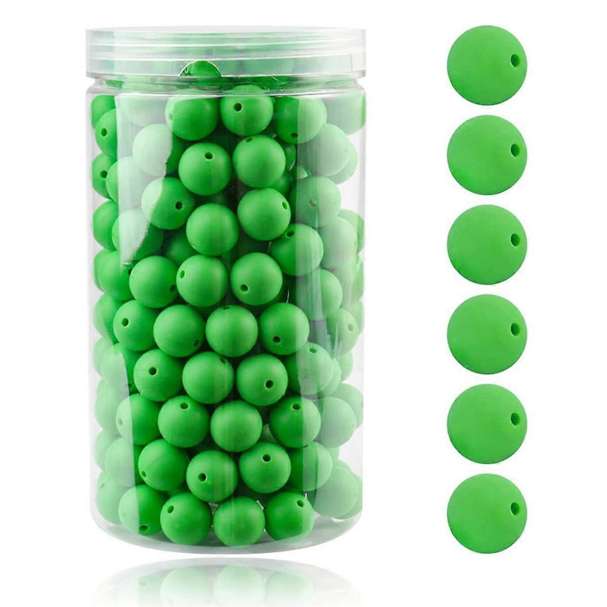 105 قطعة من خرز السيليكون للأطفال مقاس 15 مم لخرز المجوهرات خرز دائري، H