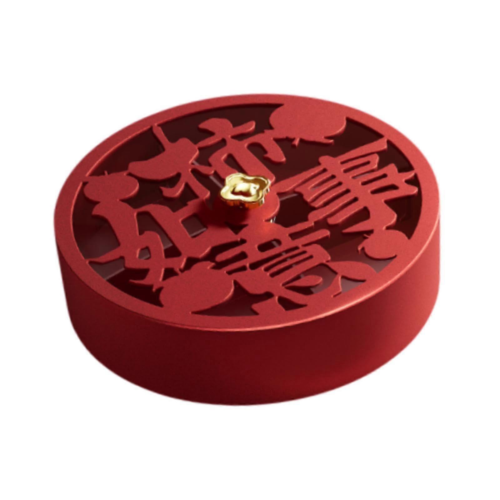Divided Serving Tray Red, Multi-Compartment Serving Bowl for Snacks, Treats, Nuts, Ideal for Spring Festival and Chinese New Year
