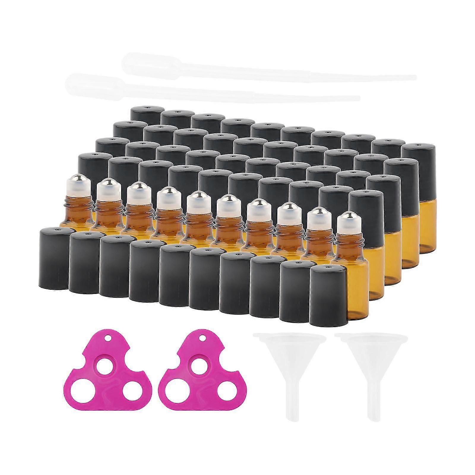 Rollerball Bottle Vial Leakproof Empty Refillable for Perfume Storage 50Pcs