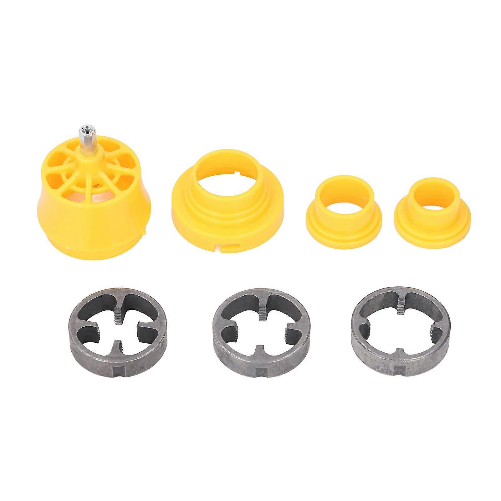 PVC Thread Maker Tool Set Electric Drill Plumbing Water Pipe Threading Device Kit with 1/2 3/4 1in 3 Dies